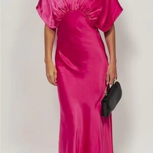 Dress Forum Vibrant Pink Satin Gown